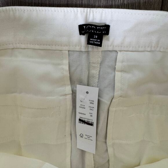 J.Crew Lasso Barrel Leg Pants Womens 28 White Cotton-Linen Blend Tapered CK354 - Picture 4 of 8